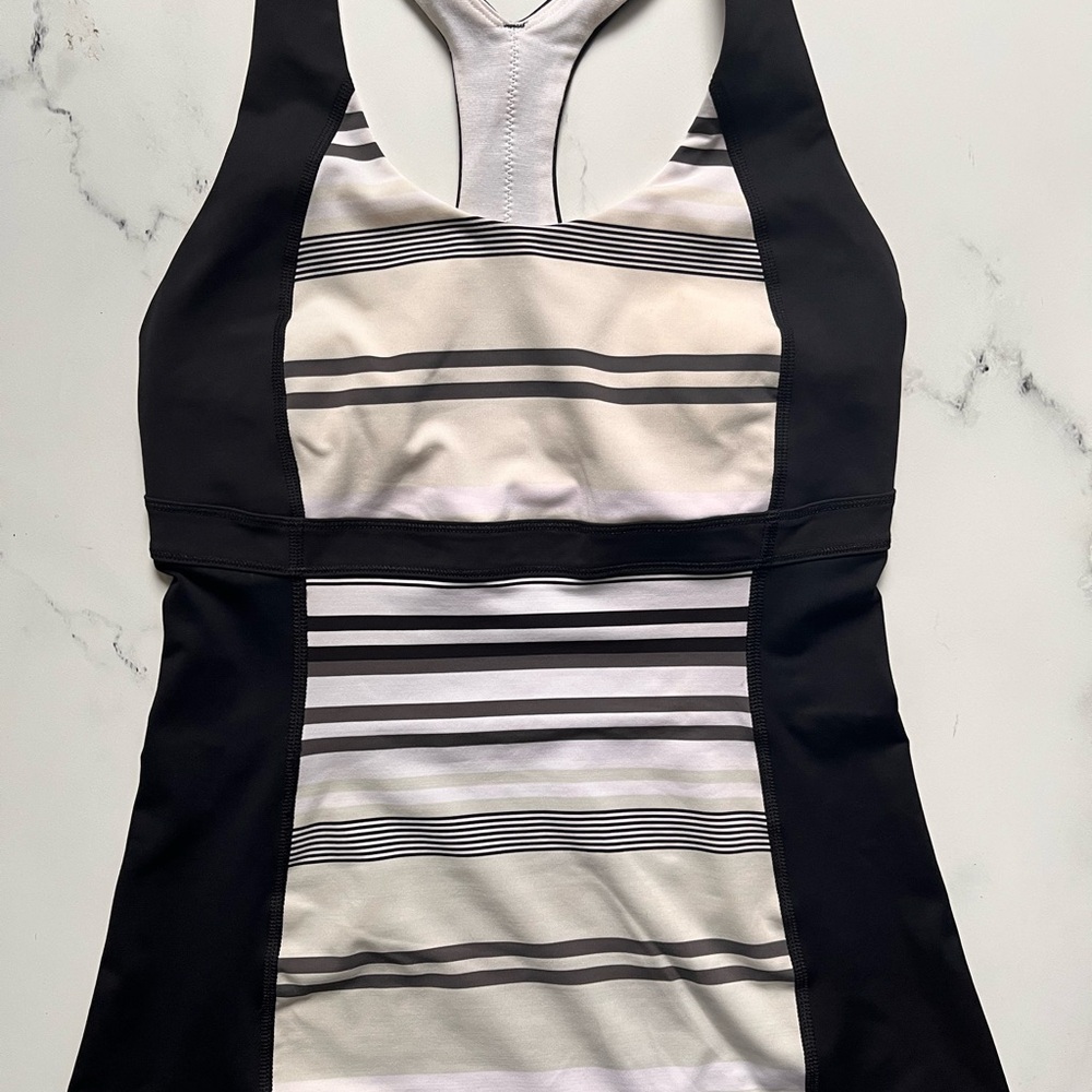 Lululemon Run: Fast track tank 4. Striped Black and White Racerback Tank Top